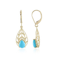 Pendientes en oro con Turquesa bella durmiente (Ornaments by de Melo)