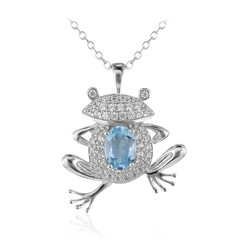 Collar en plata con Topacio azul cielo