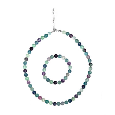 Set en plata con Fluorita