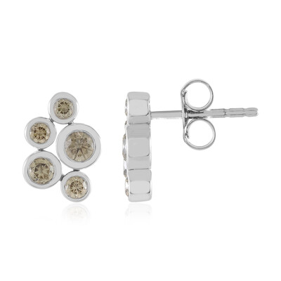 Pendientes en oro con Diamante champán VS1