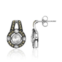 Pendientes en plata con Topacio blanco