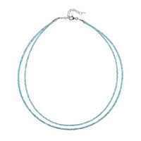 Collar en plata con Apatita azul neón