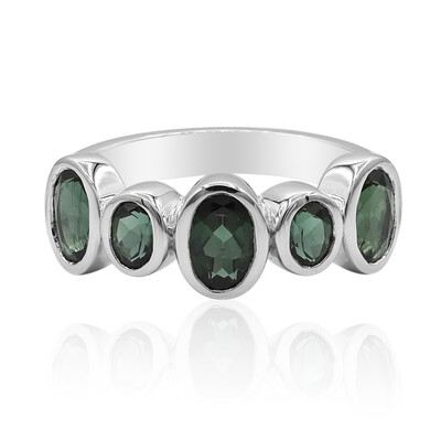 Anillo en plata con Turmalina verde (Tenner Diniz)