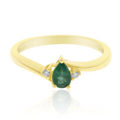 Anillo en oro con Esmeralda de Zambia AAA