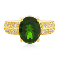 Anillo en plata con Diópsido de Rusia