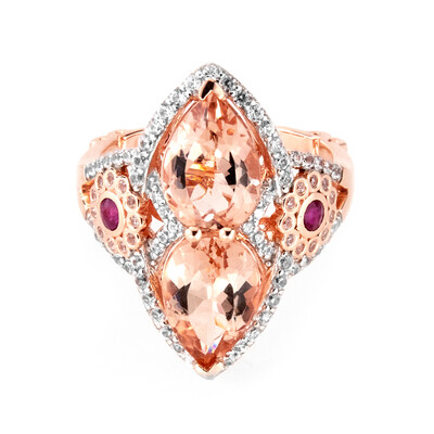 Anillo en oro con Morganita (Dallas Prince Designs)