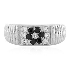 Anillo de hombre en plata con Espinela negra