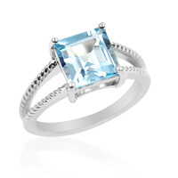 Anillo en plata con Topacio azul cielo