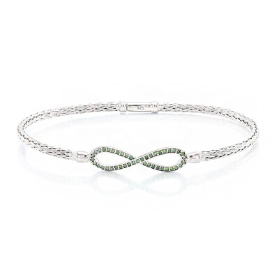 Brazalete en plata con Diamante verde