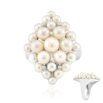 Anillo en plata con Perla blanca Freshwater (Michelle Albala)