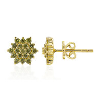 Pendientes en oro con Diamante amarillo VS1