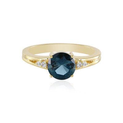 Anillo en plata con Topacio azul de Londres