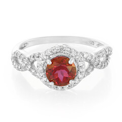 Anillo en plata con Topacio cereza