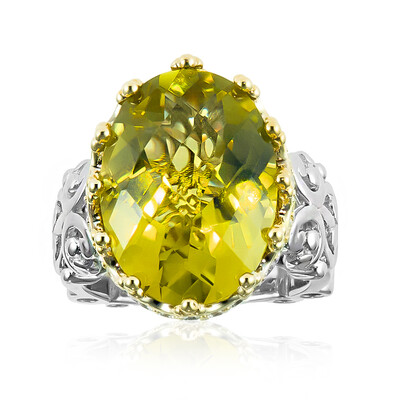 Anillo en plata con Cuarzo del Ouro Verde (Dallas Prince Designs)