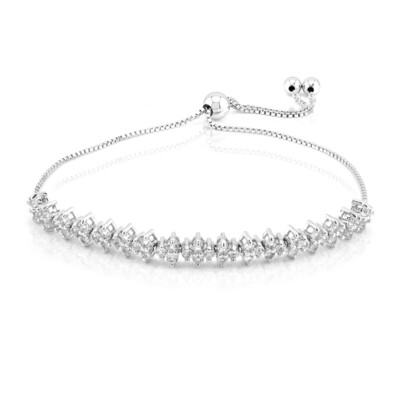Brazalete en plata con Topacio blanco
