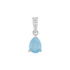 Colgante en plata con Calcedonia azul