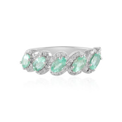 Anillo en plata con Esmeralda de Rusia