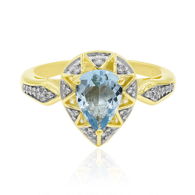 Anillo en oro con Aguamarina Medina