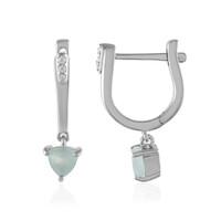 Pendientes en plata con Calcedonia agua