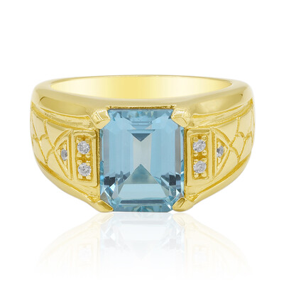 Anillo en plata con Topacio azul cielo