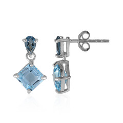 Pendientes en plata con Topacio azul cielo