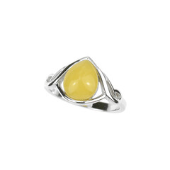 Anillo en plata con Ámbar báltico