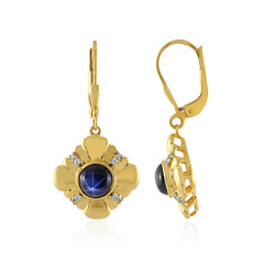 Pendientes en plata con Zafiro estrella azul