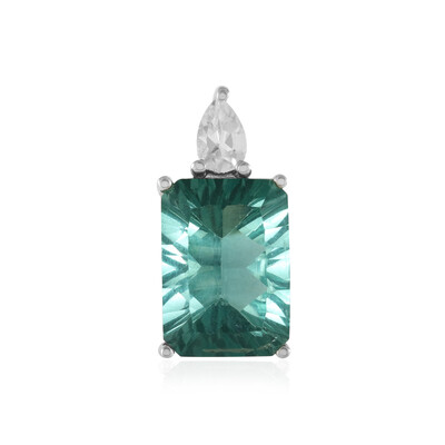 Colgante en plata con Fluorita verde