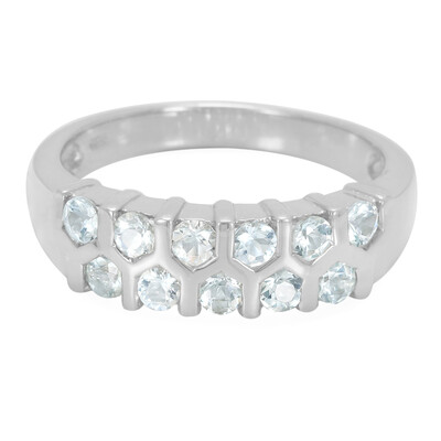Anillo en plata con Aguamarina de Boca Rica