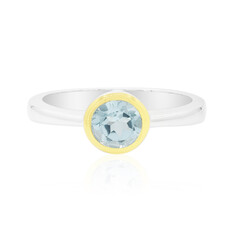 Anillo en plata con Topacio azul cielo