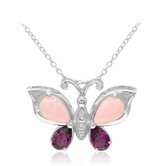 Collar en plata con Ópalo rosa