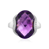 Anillo en plata con Amatista de Zambia