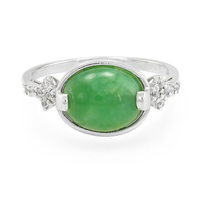 Anillo en plata con Crisoprasa imperial