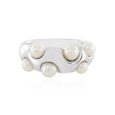 Anillo en plata con Perla blanca Freshwater (de Melo)
