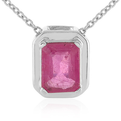 Collar en plata con Zafiro rosa de Madagascar