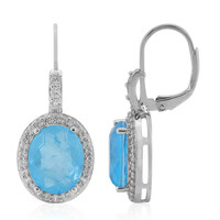 Pendientes en plata con Cuarzo azul pastel