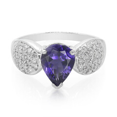 Anillo en plata con Iolita de Ceilán