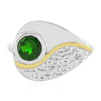 Anillo en plata con Diópsido de Rusia