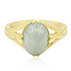 Anillo en plata con Jadeita verde