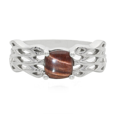 Anillo en plata con Ojo de tigre rojo