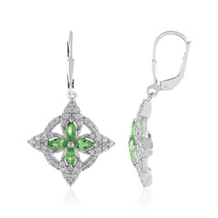 Pendientes en plata con Tsavorita de Tanzania