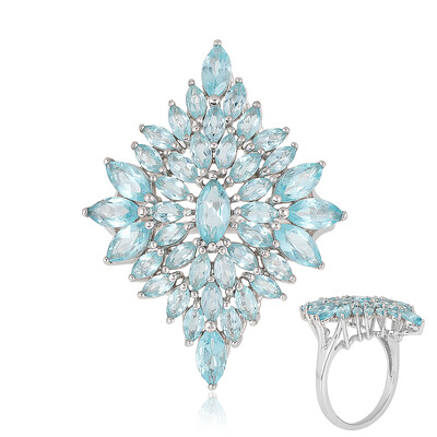 Anillo en plata con Apatita azul