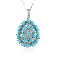 Collar en plata con Turquesa bella durmiente (Faszination Türkis)