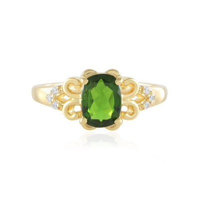 Anillo en plata con Diópsido de Rusia