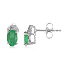 Pendientes en plata con Esmeralda de Bahía
