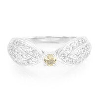 Anillo en plata con Danburita neón amarillo