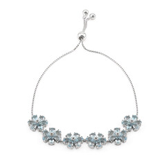 Brazalete en plata con Topacio azul cielo