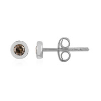 Pendientes en plata con Diamante chocolate I2