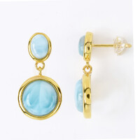 Pendientes en plata con Larimar