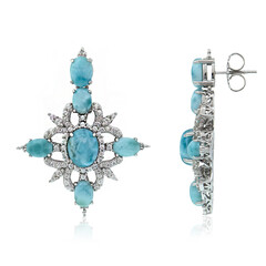 Pendientes en plata con Larimar (Dallas Prince Designs)